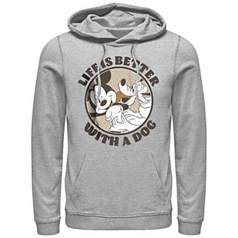 Men's Mickey Mouse And Pluto Life Is Better With A Dog Graphic Hoodie