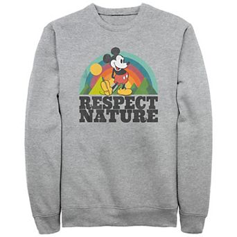 Disney's Mickey Mouse Men's Respect Nature Rainbow Fleece Sweatshirt