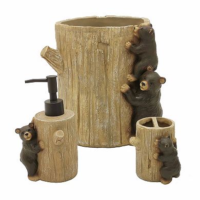 The Big One® Cabin Life Tree Stump & Bears Wastebasket