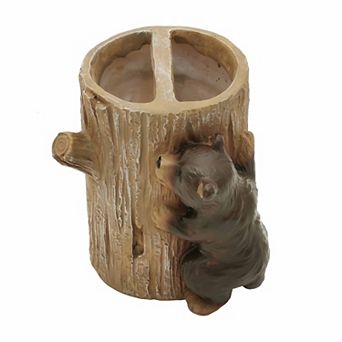 The Big One® Cabin Life Tree Stump & Bear Toothbrush Holder
