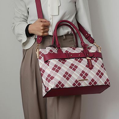 MKF Collection Vivian Plaid Pattern Women's Satchel Bag by Mia K