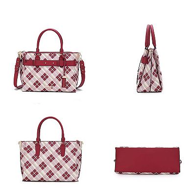 MKF Collection Vivian Plaid Pattern Women's Satchel Bag by Mia K