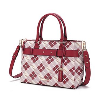MKF Collection Vivian Plaid Pattern Women's Satchel Bag by Mia K