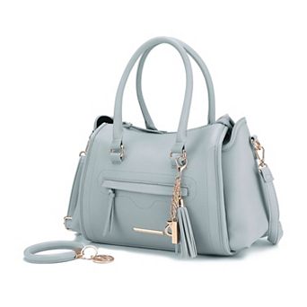 MKF Collection Valeria Satchel with wristlet Key Ring with M charm by Mia K