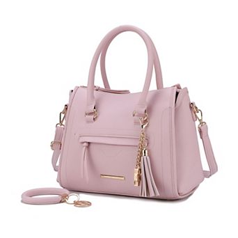 MKF Collection Valeria Satchel with wristlet Key Ring with M charm by Mia K