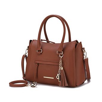 MKF Collection Valeria Satchel with wristlet Key Ring with M charm by Mia K