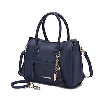 MKF Collection Valeria Satchel with wristlet Key Ring with M charm by Mia K