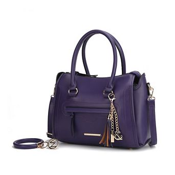MKF Collection Valeria Satchel with wristlet Key Ring with M charm by Mia K