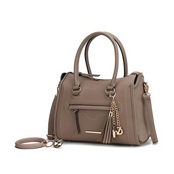 MKF Collection Valeria Satchel with wristlet Key Ring with M charm by Mia K