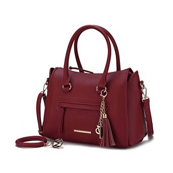 MKF Collection Valeria Satchel with wristlet Key Ring with M charm by Mia K