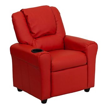 Emma and Oliver Contemporary Kids Recliner with Cup Holder and Headrest