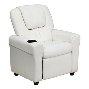 Emma and Oliver Contemporary Kids Recliner with Cup Holder and Headrest