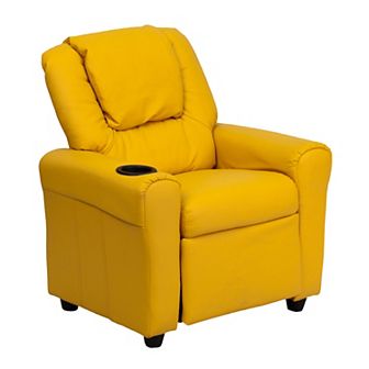 Emma and Oliver Contemporary Kids Recliner with Cup Holder and Headrest