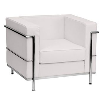 Emma and Oliver Contemporary LeatherSoft Chair with Double Bar Encasing Frame