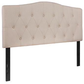 Emma and Oliver Arched Button Tufted Upholstered Headboard