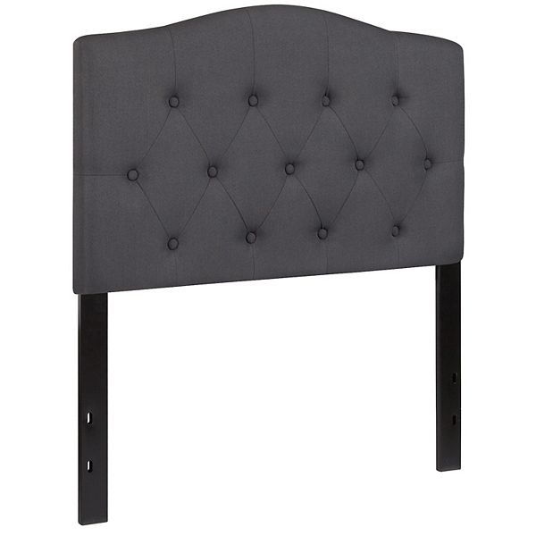Emma and Oliver Arched Button Tufted Upholstered Headboard - Dark Gray (KING)
