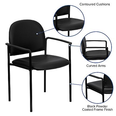 Emma and Oliver Comfort Stackable Steel Side Reception Chair with Arms