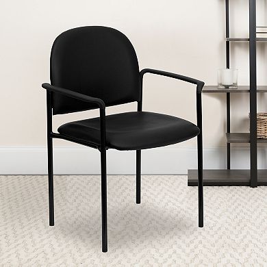 Emma and Oliver Comfort Stackable Steel Side Reception Chair with Arms