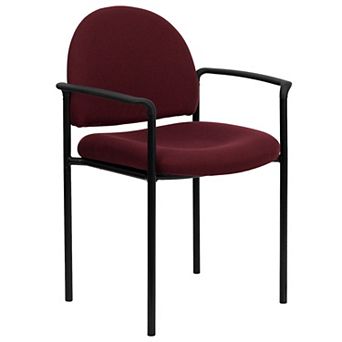 Emma and Oliver Comfort Stackable Steel Side Reception Chair with Arms