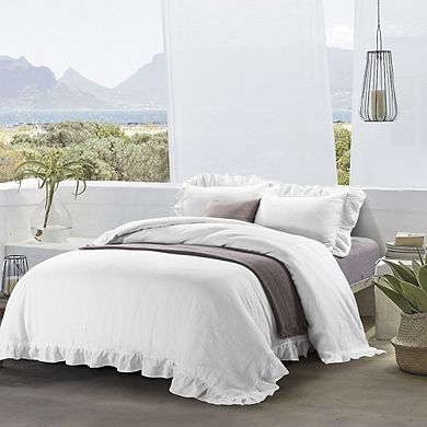 Stone Washed French Linen Duvet Cover Set 3 Pcs