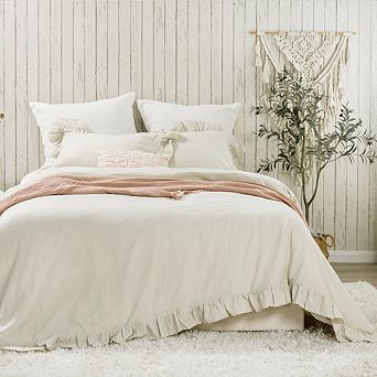 Stone Washed French Linen Duvet Cover Set 3 pc