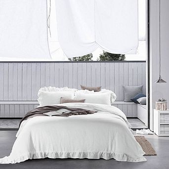 Stone Washed French Linen Duvet Cover Set 3 pc