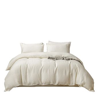 Stone Washed French Linen Duvet Cover Set 3 pc