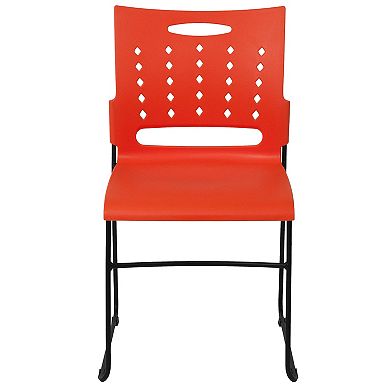 Emma and Oliver Home Office Plastic Accent Sled Base Stack Chair - Air-Vent Back