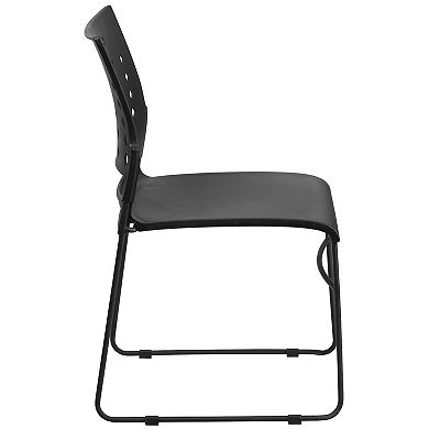 Emma and Oliver Home Office Plastic Accent Sled Base Stack Chair - Air-Vent Back