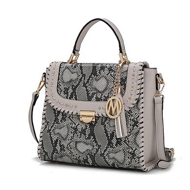 MKF Collection Fashion Combination of Vegan Leather Women Satchel by Mia k