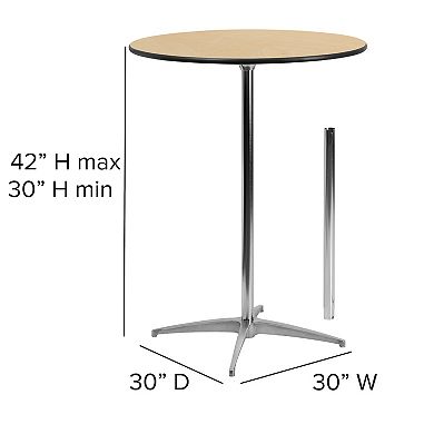 Emma and Oliver Wood Cocktail Dining and Event Table with 30" and 42" Columns