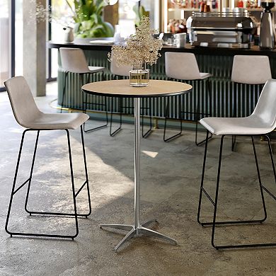 Emma and Oliver Wood Cocktail Dining and Event Table with 30" and 42" Columns