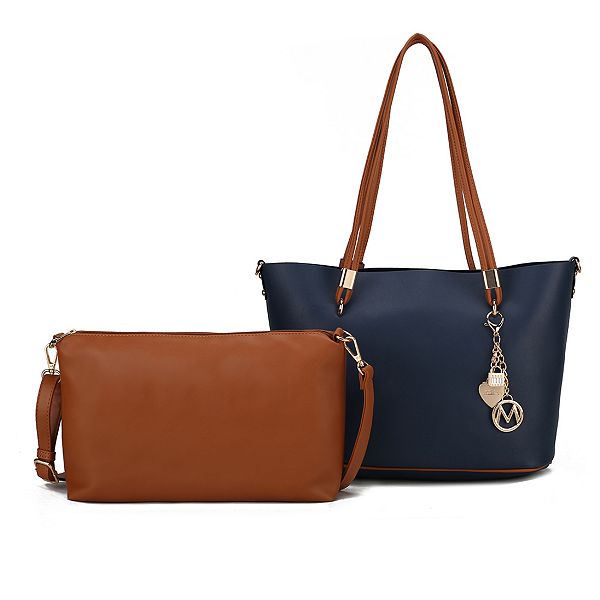 MKF Collection Malay Vegan Leather Women Tote Bag with Cosmetic Pouch