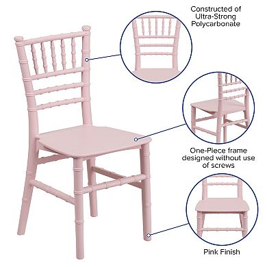 Emma and Oliver Indoor/Outdoor Child's Resin Chiavari for Home or Home Based Business