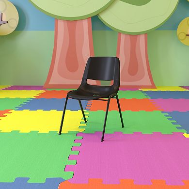 Emma and Oliver Ergonomic Kid's Shell Stack Chair - 12" Seat Daycare Home School