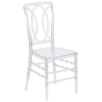 Emma and Oliver Transparent Design Stacking Chair with Designer Back - Event Chair - UV Resistant