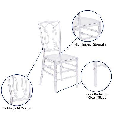 Emma and Oliver Transparent Design Stacking Chair with Designer Back - Event Chair - UV Resistant
