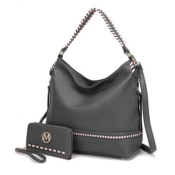 MKF Collection Blake two-tone whip stitches Bag & Wallet by Mia K