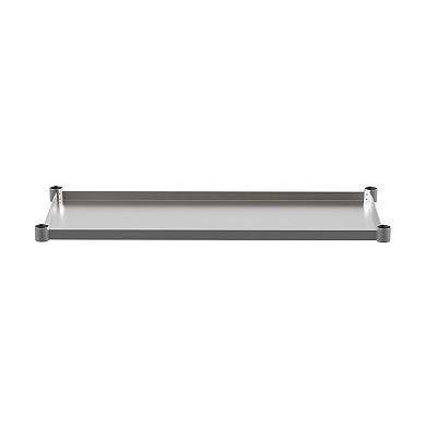 Emma and Oliver Adjustable Galvanized Lower Shelf for Stainless Steel Tables