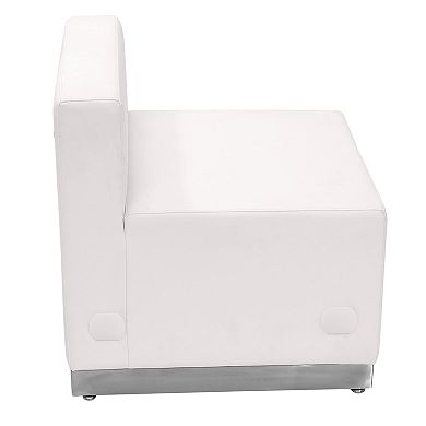 Emma and Oliver Modular Reception Chair with Brushed Stainless Steel Base