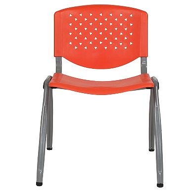Emma and Oliver Home and Office Plastic Stack Chair with Perforated Back - Guest Chair
