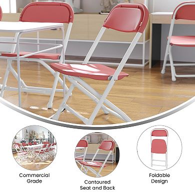 Emma and Oliver 10 Pack Kids Plastic Folding Chair - Daycare, Home, School, Furniture