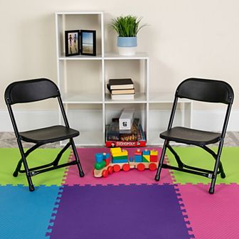 Emma and Oliver 10 Pack Kids Plastic Folding Chair - Daycare, Home, School, Furniture