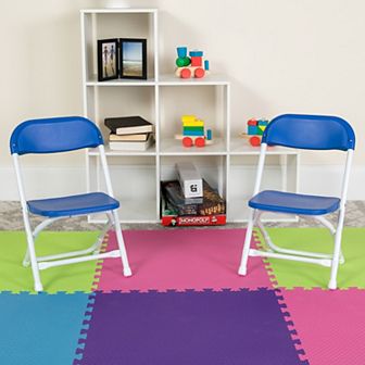 Emma and Oliver 10 Pack Kids Plastic Folding Chair - Daycare, Home, School, Furniture