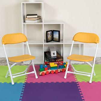 Emma and Oliver 10 Pack Kids Plastic Folding Chair - Daycare, Home, School, Furniture