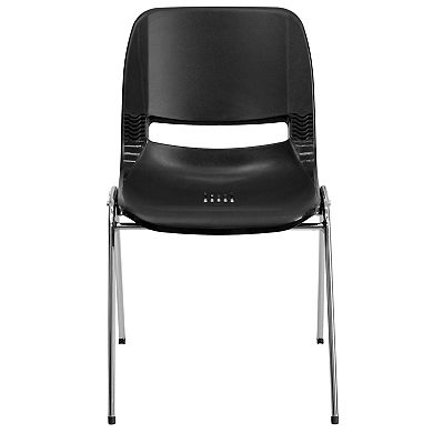 Emma and Oliver Ergonomic Chrome Stack Chair - 18" Seat Daycare Home School