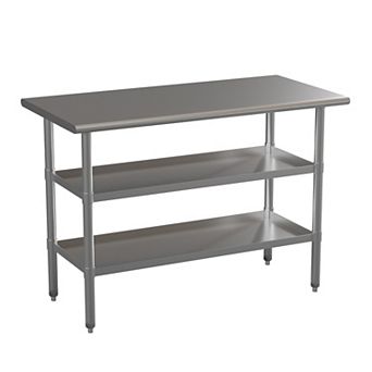 Emma and Oliver NSF Certified Stainless Steel 18 Gauge Work Table with 2 Undershelves