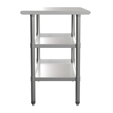 Emma and Oliver NSF Certified Stainless Steel 18 Gauge Work Table with 2 Undershelves