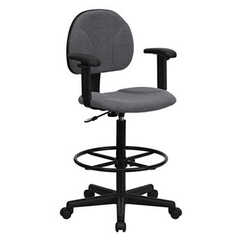 Emma and Oliver Two Cylinder Drafting Chair with Adjustable Arms
