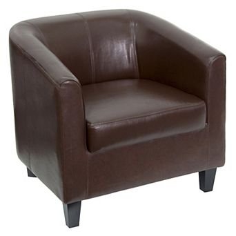 Emma and Oliver LeatherSoft Lounge Chair with Sloping Arms